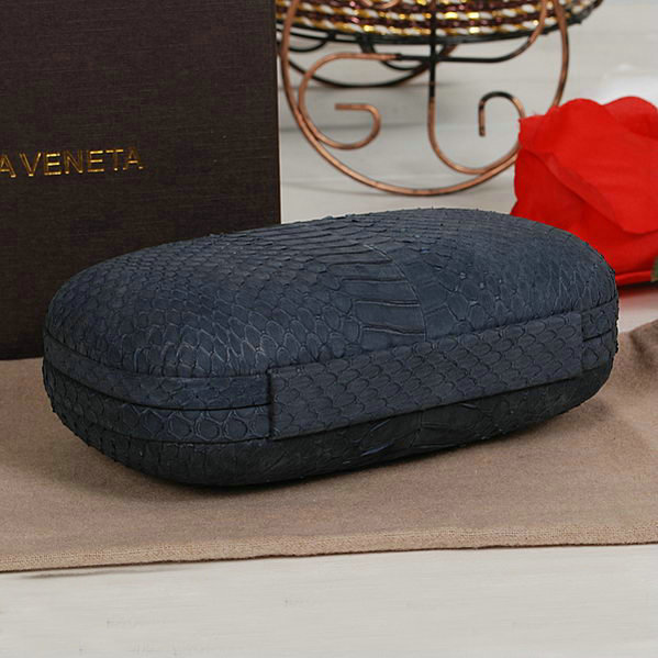 Bottega Veneta intrecciato python vein leather impero ayers knot clutch 11308 royalblue - Click Image to Close